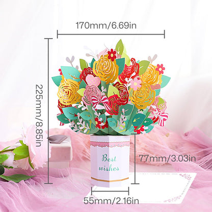 Flower Pop - Up Card: Elegant 3D Floral Greeting for Every Occasion - cleenova