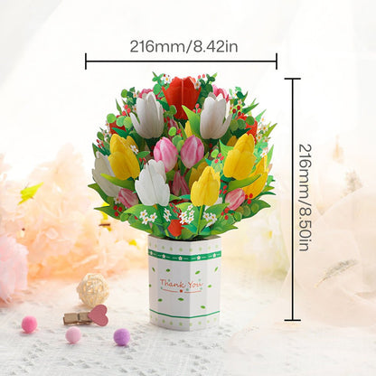 Flower Pop - Up Card: Elegant 3D Floral Greeting for Every Occasion - cleenova