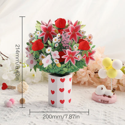 Flower Pop - Up Card: Elegant 3D Floral Greeting for Every Occasion - cleenova