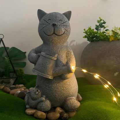 Illuminate Your Garden with Cleenova’s Solar - Powered Cat Decoration - cleenova